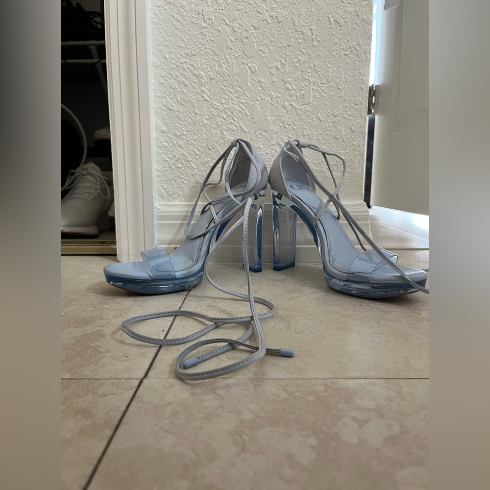 Gianni Bini GB Heels with Strings. Size 6. Light Blue
